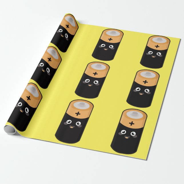 Papier Cadeau Batterie de Kawaii (Déroulé)