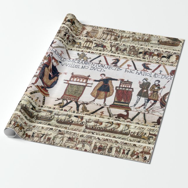 Papier Cadeau BAYEUX TAPESTRY Harold a prêté serment sur les rel (Déroulé)