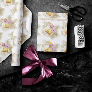 Papier Cadeau BBQ bébé et bière   Thème de la douche extérieure 