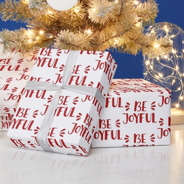 Papier Cadeau BE JOYFUL Texte en Pois (Vacances)