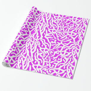 Papier Cadeau Beach Coral Reef Motif en violet et blanc