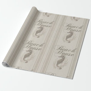 Papier Cadeau Beach House Seahorse Seashore