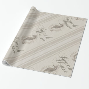 Papier Cadeau Beach House Seahorse Seashore