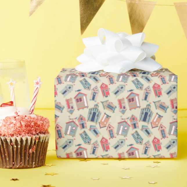 Papier Cadeau Beach Hut (Fête d'anniversaire)