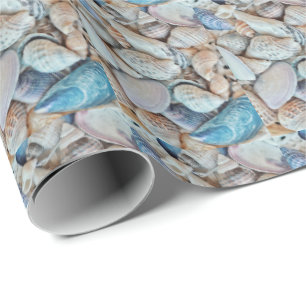 Papier Cadeau Beach Vibe Sea Ocean Shells Motif Wrapper Papier