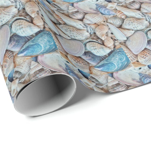 Papier Cadeau Beach Vibe Sea Ocean Shells Motif Wrapper Papier (Coin rond)