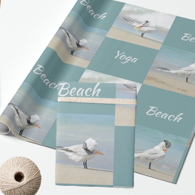Papier Cadeau Beach Yoga Seabirds Terns Fun Photographie (Créateur téléchargé)