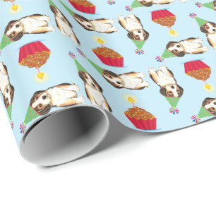 Papier Cadeau Beagle de petit gâteau d'anniversaire