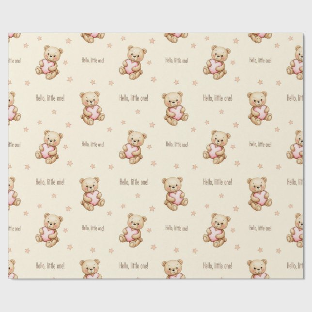 Papier Cadeau Bear Cubs with Hearts par Natasha Us (Plat)