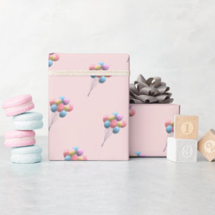 Papier Cadeau Bear mignonne et Ballons fille