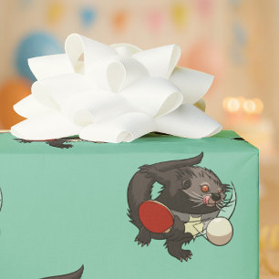 Papier Cadeau Bearcat de joueur de ping-pong de Binturong de