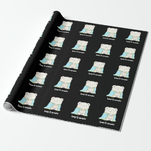 Papier Cadeau Bearly Awake Funny Sleepy Bear Pun Dark BG