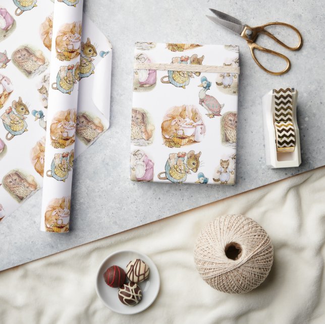 Papier Cadeau Beatrix Potter Bunny Souris Puddle Duck Squirrel (Artisanat)