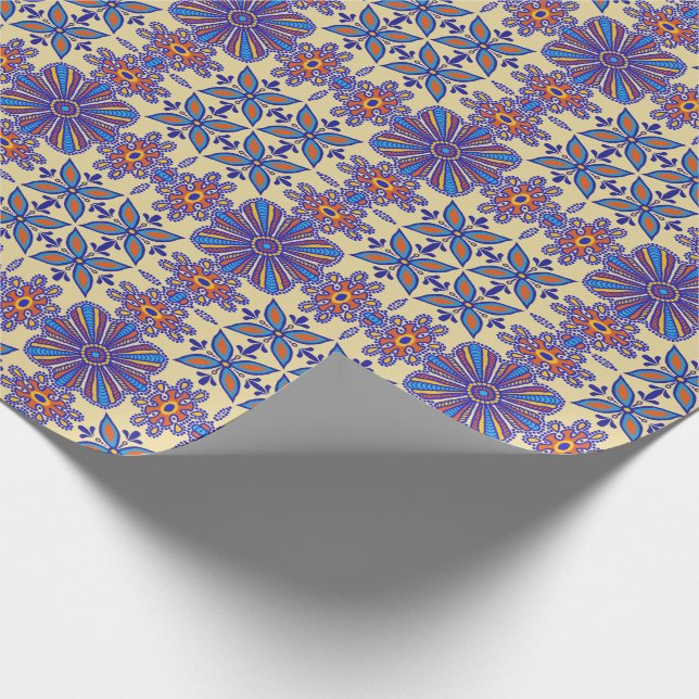 Papier Cadeau Beau Carrelage Boho Talavera (Coin)