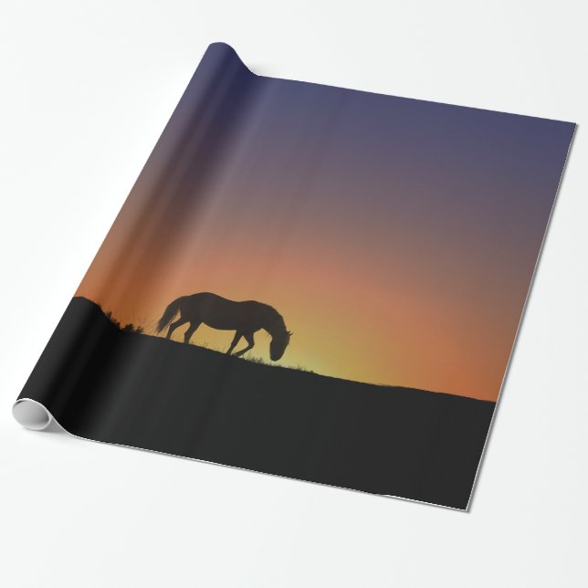 Papier Cadeau Beau Cheval dans Southwestern Sunrise enveloppemen (Déroulé)