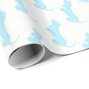 Papier Cadeau Beau chiot blanc et bleu de bébé