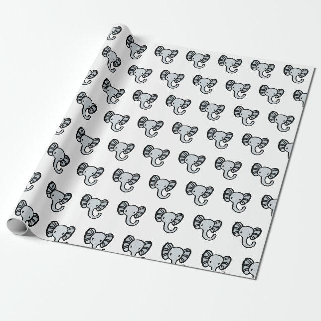Papier Cadeau Beau éléphant (Déroulé)