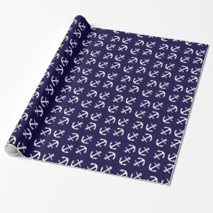 Papier Cadeau Beau et unique thème nautique Motif Ancre