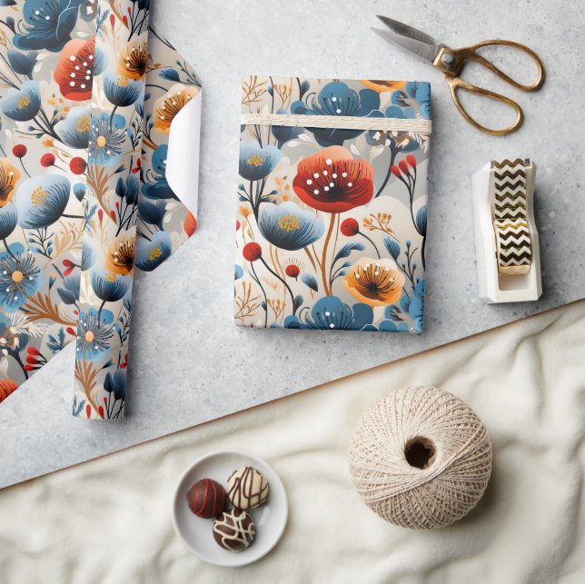 Papier Cadeau Beau Fleur sauvage (Artisanat)