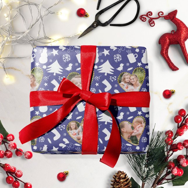 Papier Cadeau Beau hiver Motif photo Collage Noël (Créateur téléchargé)