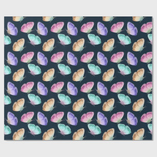 Papier Cadeau Beau Motif à papillon aquarelle