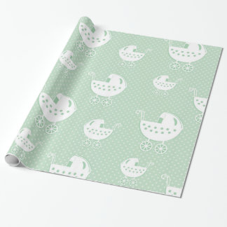 Papier Cadeau Beau motif de bébé de vert de menthe de neutre
