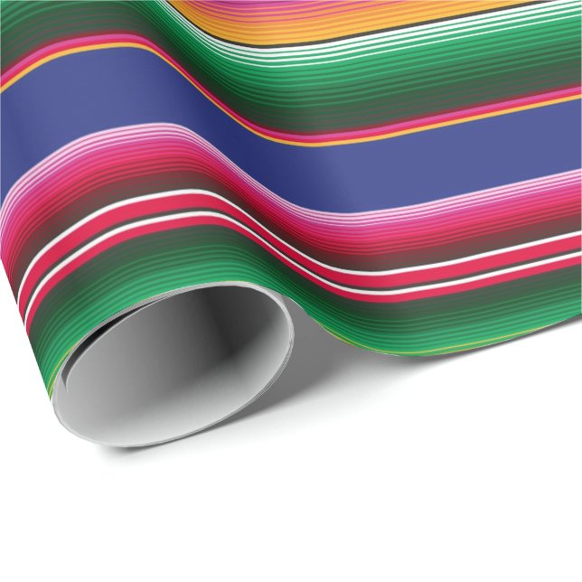 Papier Cadeau Beau Motif de couverture de serape mexicain (Coin rond)