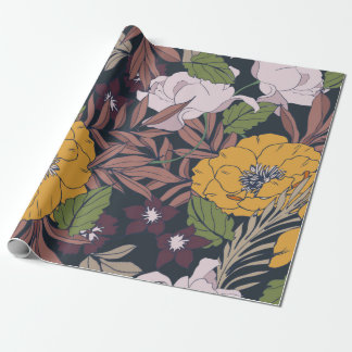 Papier Cadeau Beau motif floral sans couture arrière - plan.