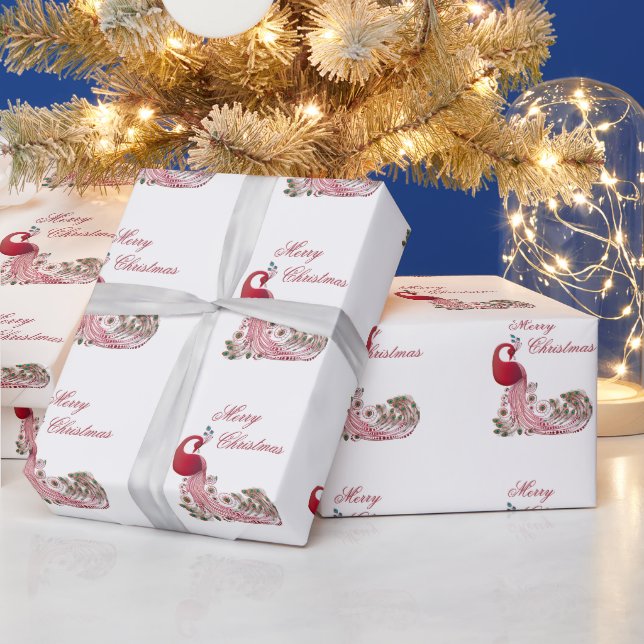 Papier Cadeau Beau Noël Peacock (Vacances)