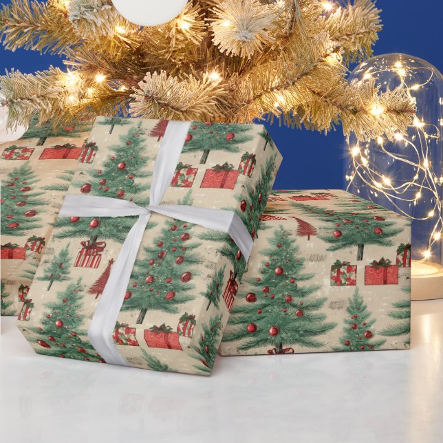Papier Cadeau Beau Noël Vintage (Vacances)