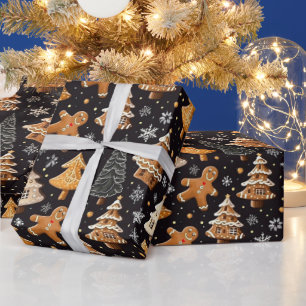 Papier Cadeau Beau pain d'épices d'hiver
