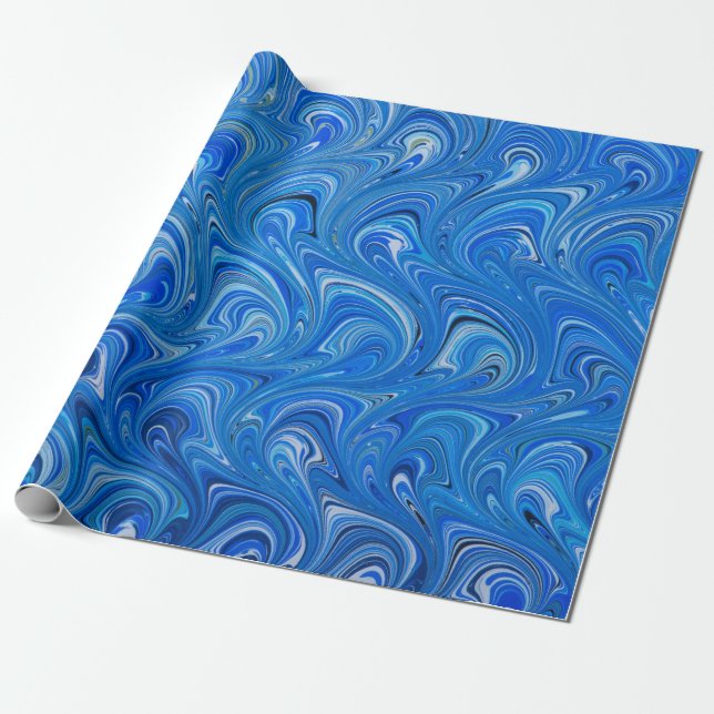 Papier Cadeau Beau papier d'enveloppement bleu (Déroulé)