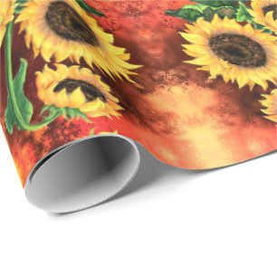 Papier Cadeau Beau papier d'enveloppement de tournesol