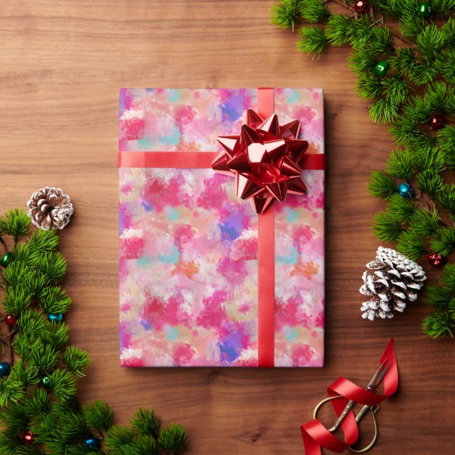 Papier Cadeau Beau rose coloré Abstrait (Cadeau de vacances)