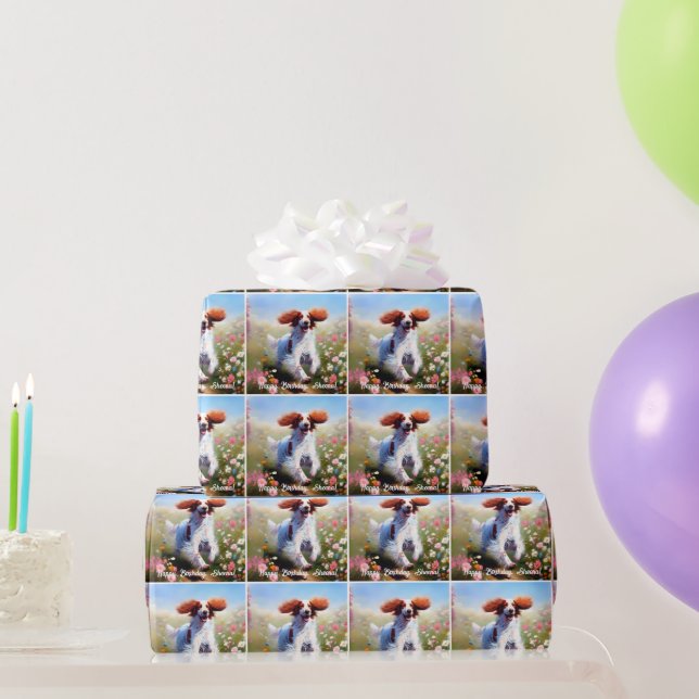 Papier Cadeau Beau Setter anglais (Cadeaux de fête)