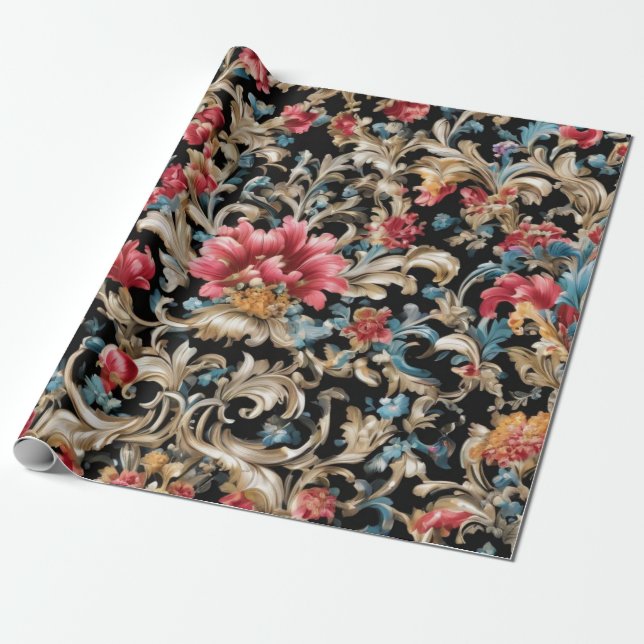Papier Cadeau Beau Style Rococo (Déroulé)