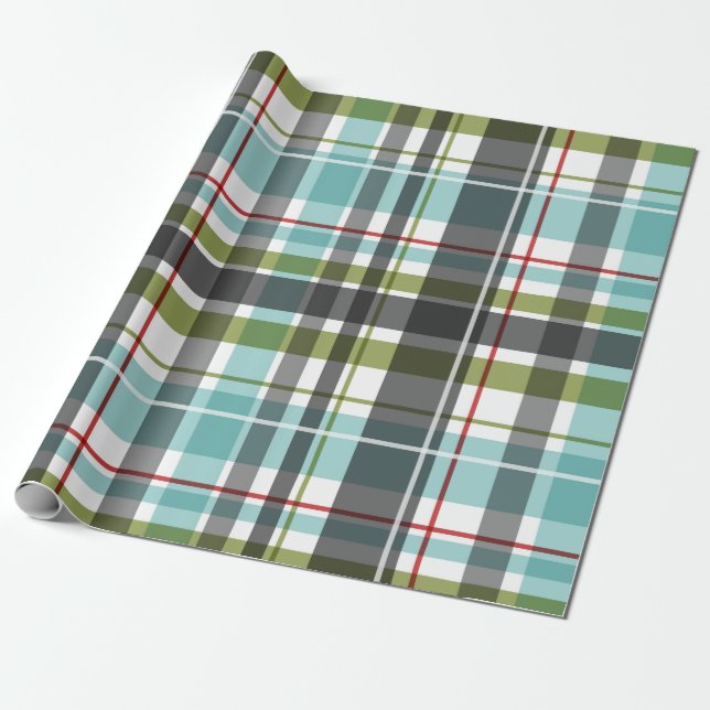 Papier Cadeau Beau Tartan de Noël (Déroulé)