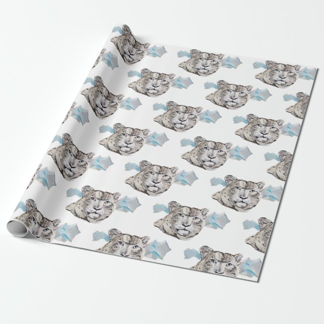 Papier Cadeau Beau tigre blanc (Déroulé)