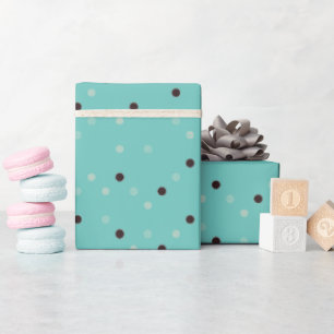 Papier Cadeau Beau Vert Lumière Avec Points