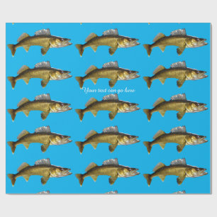 Papier Cadeau Beau Walleye sur Blue