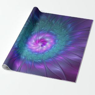 Papier Cadeau Beauté florale abstraite Fleur d'art fractal color