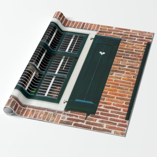 Papier Cadeau Beautiful dutch traditional houses. Brick wall (Déroulé)