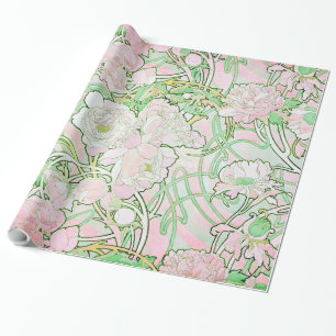 Papier Cadeau Beaux-arts de Nouveau d'art de pivoines
