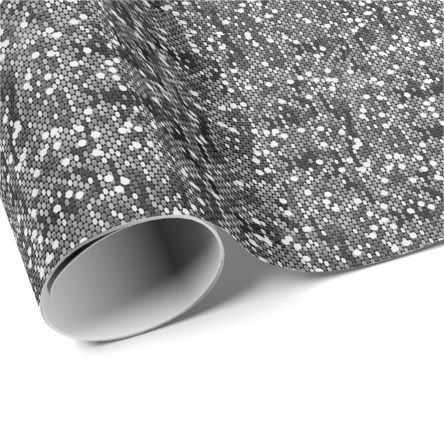 Papier Cadeau Beaux confettis de noces d'argent (Coin rond)