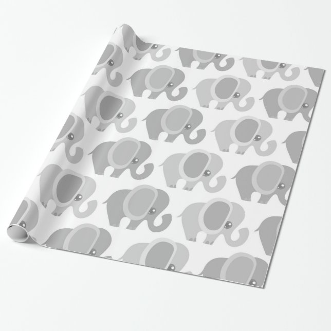 Papier Cadeau Beaux éléphants de bébé (Déroulé)