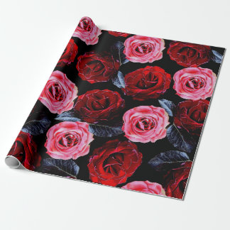Papier Cadeau Beaux Roses en fleurs