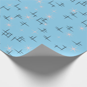 Papier Cadeau Bébé âge rétro bleu