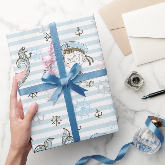 Papier Cadeau Bébé bleu marin (Cadeaux)