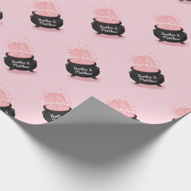 Papier Cadeau Bébé brasse Sorcière douche gothique rose fille (Coin)