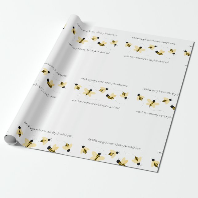 Papier Cadeau Bébé Bumble Bee (Déroulé)